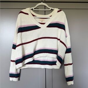 Pacsun LA hearts 90s style striped V-neck sweater